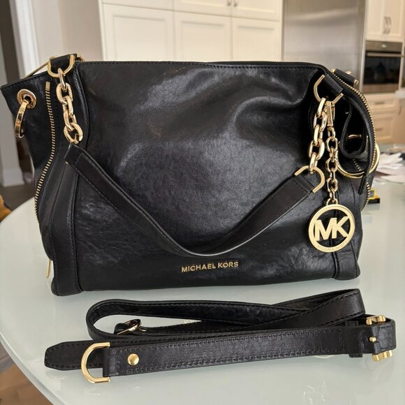 Michael Kors Black Stanthorpe Leather Satchel Bag - Picture 1 of 12